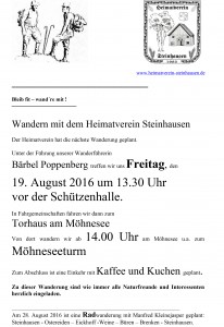 Microsoft Word - 2016.08.19 HT-Wanderung Möhneseeturm Poppenber
